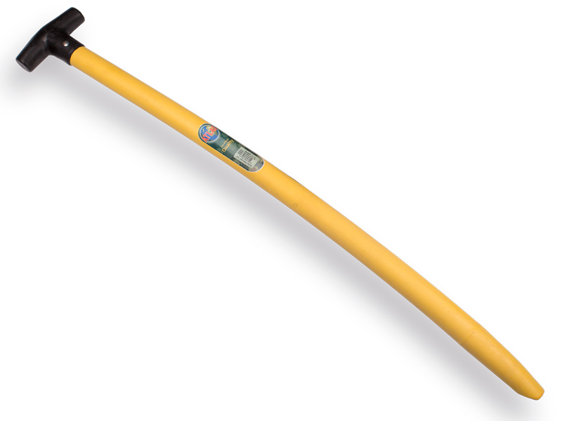 Schopsteel ATLAS kunststof 95 cm gebogen geel, met T-greep