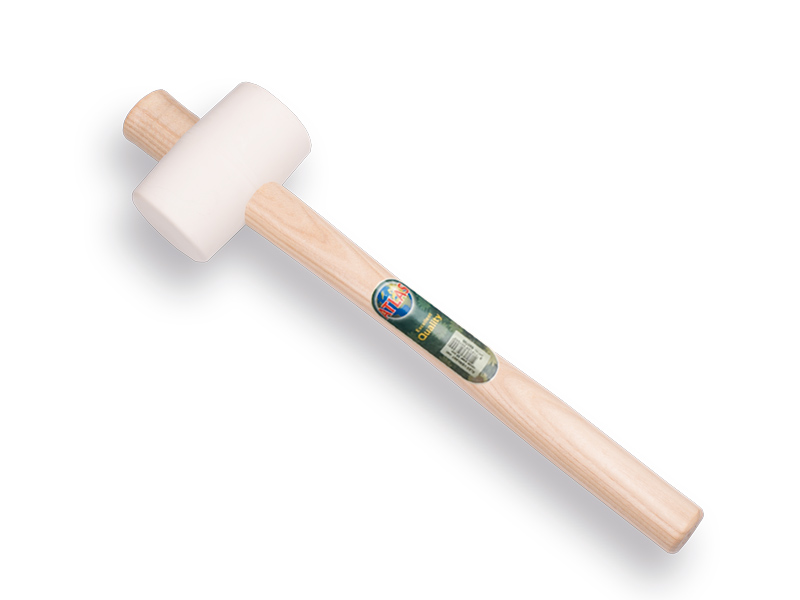 Rubberhamer GRIPLINE wit nr. 1 hard, 400 gram Ø 50 x 90 mm, met ESSEN steel