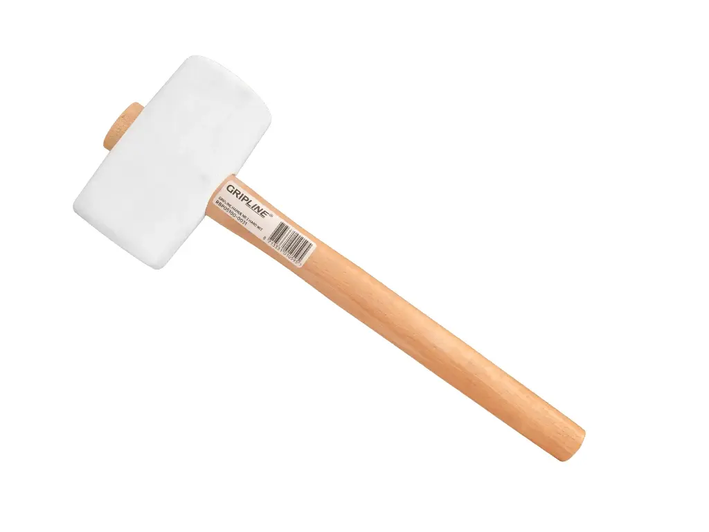 Rubberhamer GRIPLINE wit nr. 3 hard, 1,0 kg Ø 75 x 130 mm, met ESSEN steel