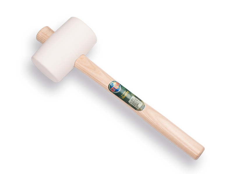 Rubberhamer GRIPLINE wit nr. 3 hard, 1,0 kg Ø 75 x 130 mm, met ESSEN steel