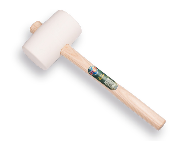 Rubberhamer GRIPLINE wit nr. 4 hard, 1,35 kg Ø 85 x 140 mm, met ESSEN steel