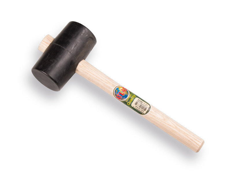 Rubberhamer GRIPLINE nr. 3 hard, 650 gram Ø 75 x 130 mm, met ESSEN steel