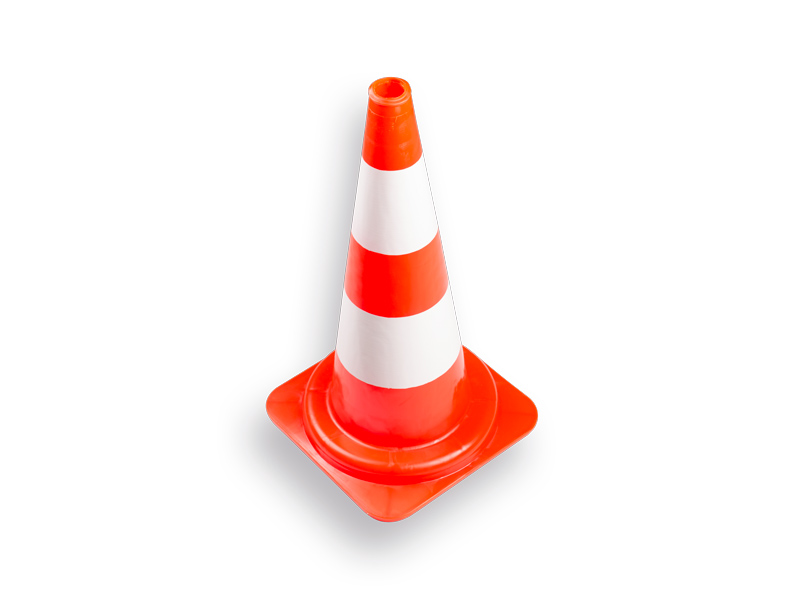 Pilon - Verkeerskegel KONVOX 50 cm PE, oranje met witte banden