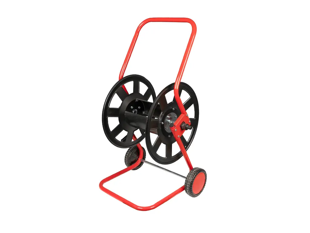 Slanghaspel metaal rood/zwart, voor 60 meter ½ slang (ongemonteerd)