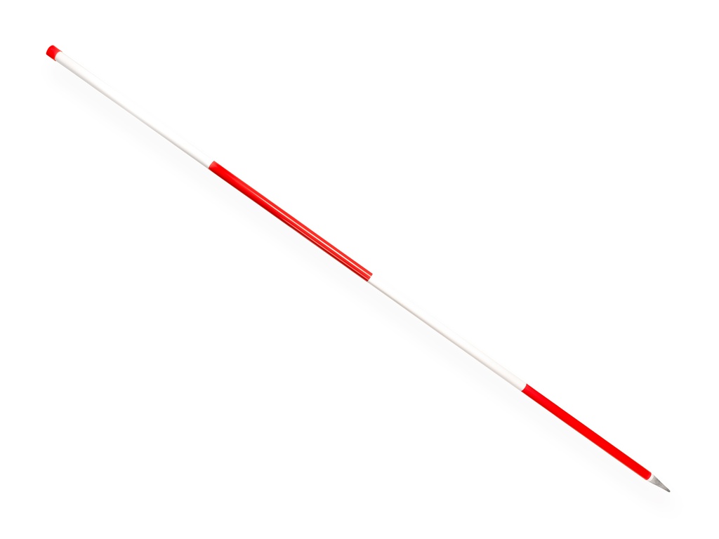 Jalonstok NESTLE 200 cm staal geplastificeerd, bovenkant wit, met stalen punt