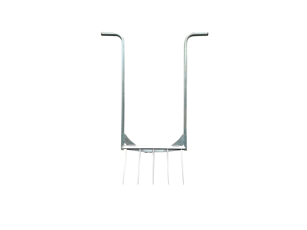 Woelvork DE PYPERE gelakt staal 52 cm, 5 rechte tanden, met handgrepen