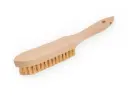 Handborstel 5 rijen, gehard vermessingd staaldraad, met HOUTEN greep