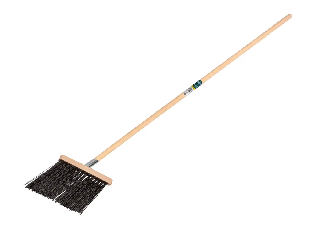 Gootbezem SOLIDE PVC gegolfd zwart, met stokhouder en ATLAS steel 140 x 2,8 cm