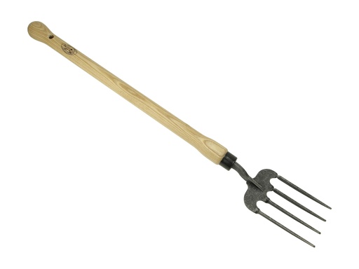 [1025085] Handvork DE WIT 4 tands, met gedraaide tanden en ESSEN knopsteel 48 cm