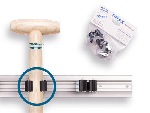 [1107420] Steelklem PRAX rond 35 mm (per 2 stuks in blisterverpakking)