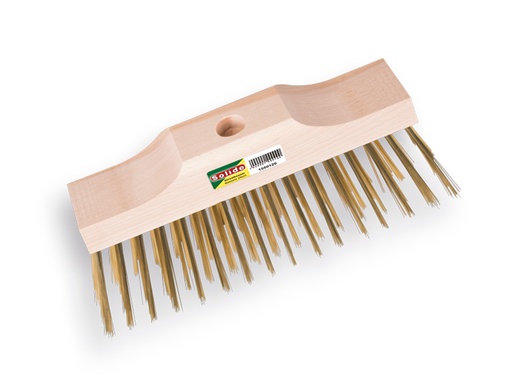 [1308200] Staaldraadbezem - Scrubbezem SOLIDE 25 cm, met verzinkt staaldraad, zonder steel. FSC 100%