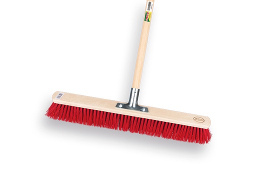 [1490345] Stalbezem SOLIDE PPN rood 60 cm, met stokhouder en IKAPE steel 150 x 2,8 cm. FSC 100%