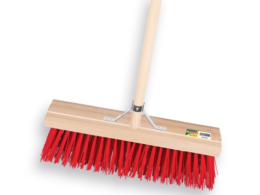 [1550135] Straatbezem SOLIDE PPN 41 cm, vlakke kap, met IKAPE steel 150 x 2,8 cm en stokhouder. FSC 100%