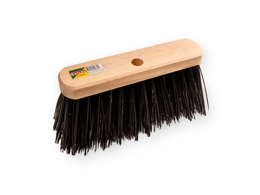 [1550330] Straatbezem SOLIDE PVC zwart 30 cm, vezeldikte 1,5 mm, vlakke kap, zonder steel. FSC 100%