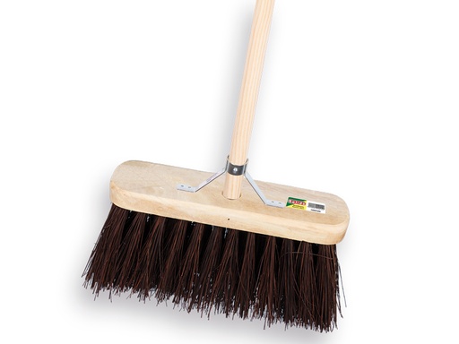 [1550465] Straatbezem SOLIDE bahia 29 cm, vlakke kap, met IKAPE steel 150 x 2,8 cm en stokhouder. FSC 100%