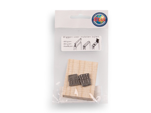 [651810] Bijlspie set, kleine houten wig en 2 stuks metalen wig nr. 2