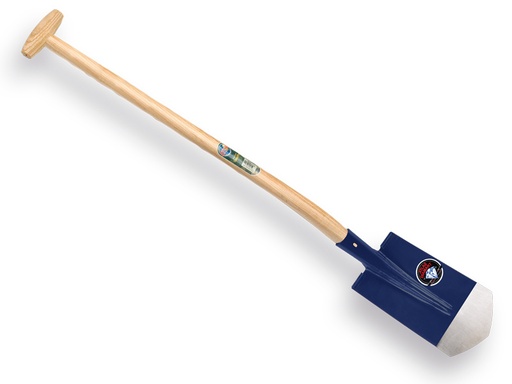 [755782] Kabelschop ATLAS DIAMANT 16 cm 3/4 blauw, onderkant spits, RONDE OPSTAP, met ATLAS schopsteel 110 cm
