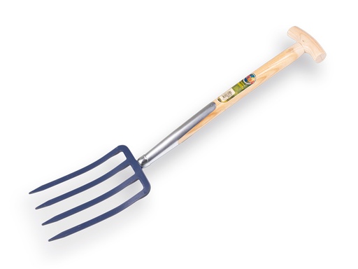 [862150] Spitvork ATLAS kort 4 tands blauw, met ESSEN T-steel 50 cm