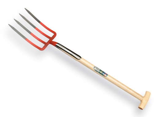 [865855] Spitvork OFFNER 4 tands rood, met dubbele veer en ATLAS T-steel 90 cm