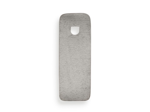 [920210] Plaatje staal 10 x 3,2 cm, voor montage van zeis aan houten steel