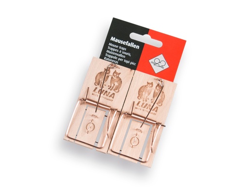 [930350] Muizenval LUNA hout (per blisterkaart van 2 stuks)