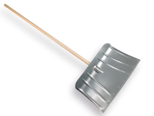 [960500] Sneeuwschuiver staal gebogen 45 x 30 cm, met klembeugel, en houten steel 140 x 2,8 cm
