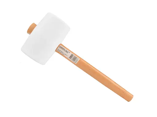 [998677] Rubberhamer GRIPLINE wit nr. 4 hard, 1,35 kg Ø 85 x 140 mm, met ESSEN steel