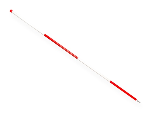 [960808] Jalonstok NESTLE 200 cm staal geplastificeerd, bovenkant wit, met stalen punt