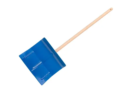 [960432] Kindersneeuwschuiver staal blauw, met beuken steel